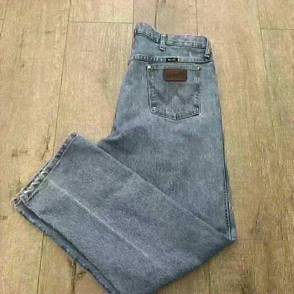 WRANGLER 47MACSB Advanced Comfort Jeans Mens 36x30 Blue Regular Fit - Picture 7 of 11